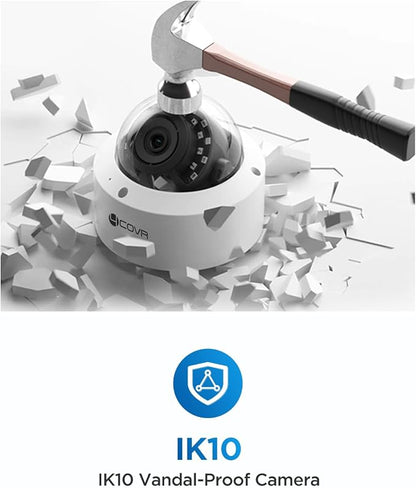 4COVR 8 Channel Security Camera System, 6X 5MP IK10 Vandal-Proof Wired - Image 8