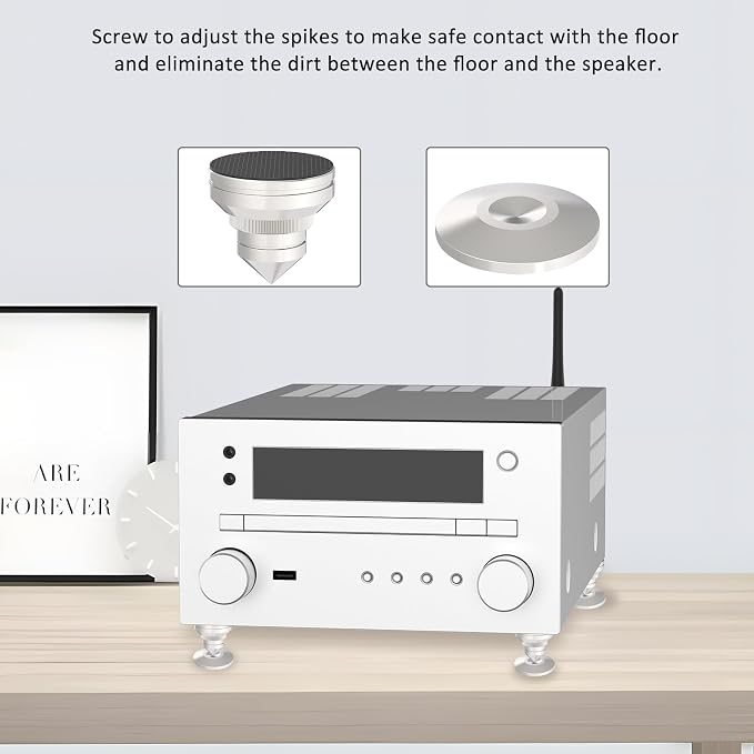 Preffair Adjustable Turntable Feet Stainless Steel Speaker Vibration Isolation - Image 4