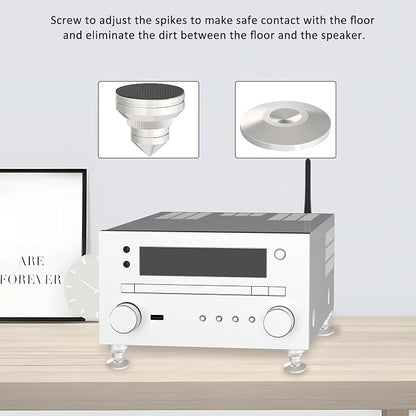 Preffair Adjustable Turntable Feet Stainless Steel Speaker Vibration Isolation - Image 4