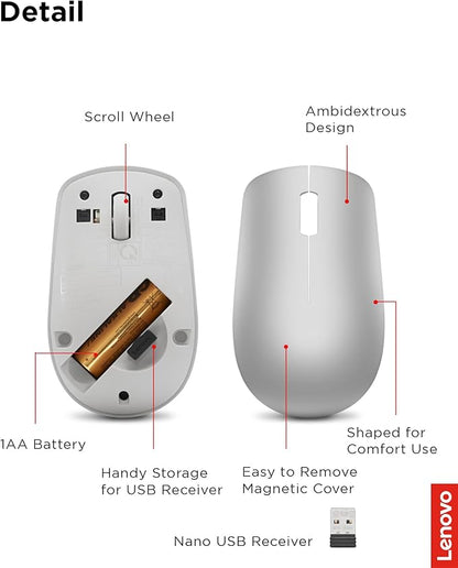 Lenovo 530 Full Size Wireless Computer Mouse - Image 6