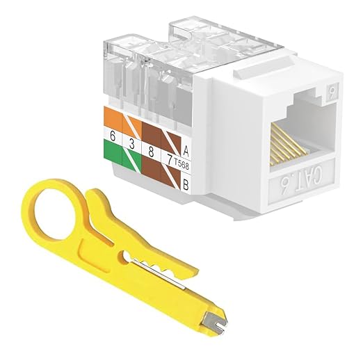 VCE Cat6 RJ45 Keystone Jacks UL Listed 50-Pack, Punch Down Ethernet Wall Jack - Image 2