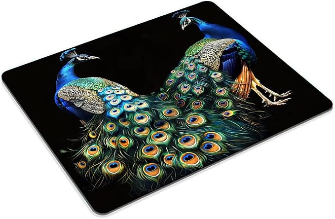 Square Mouse Pad Beautiful Peacock - Image 2