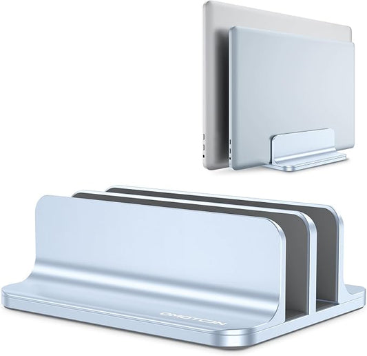 OMOTON [Updated Dock Version Vertical Laptop Stand, Double Desktop Stand Holder by OMOTON