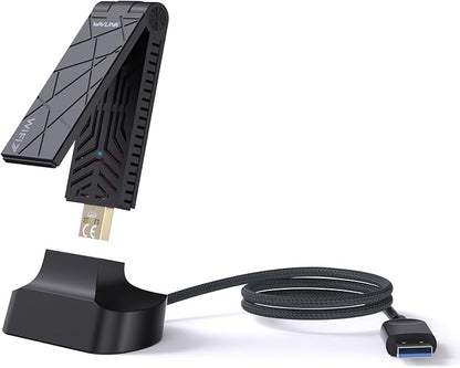 USB WiFi Adapter for Desktop PC Laptop, WAVLINK WiFi 7 BE6500 Tri-Band Wireless by WAVLINK%C2%AE