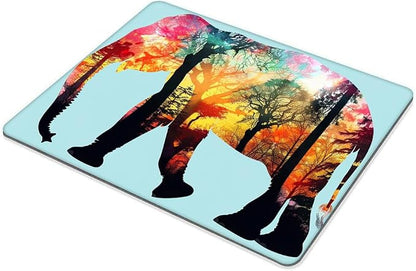 Square Mouse Pad Colorful Forest Elephant-1, Gaming Mouse Pads - Image 6