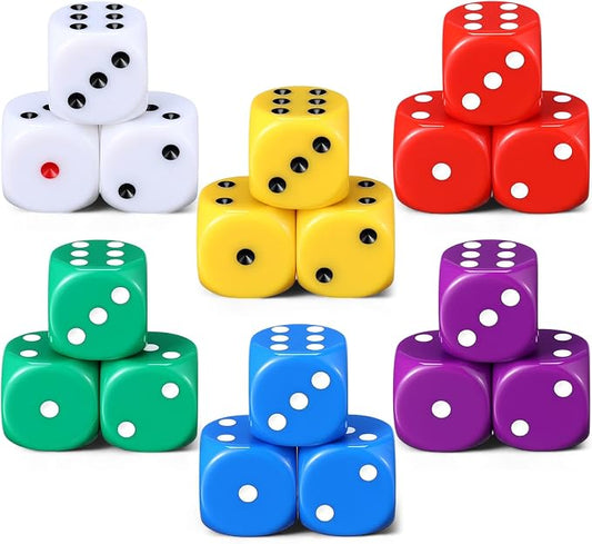 18 Pcs Casino Theme Party Dice Large Opaque Jumbo Acrylic D6 Dice by Seenelling