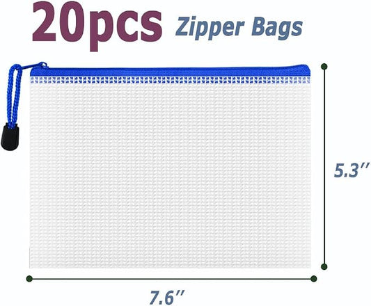 AUSTARK 20Pcs Board Games Storage Bags, PVC Mesh Zipper Pouches, Zippered File - Image 2
