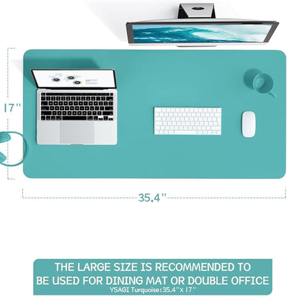 YSAGi Non-Slip Leather Desk Pad L Size, Waterproof Laptop Computer Desk - Image 2
