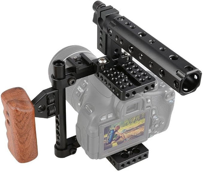 CAMVATE DSLR Camera Cage Top Handle Wood Grip Compatible - Image 8