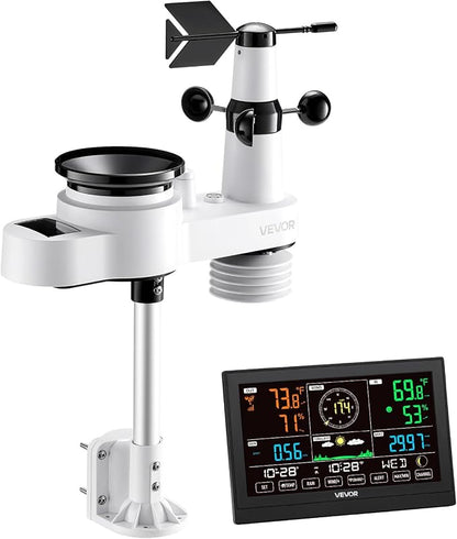 VEVOR 5-in-1 Wi-Fi Weather Station, 7.5-Inch VA Display, Wireless Solar Powered - Image 9