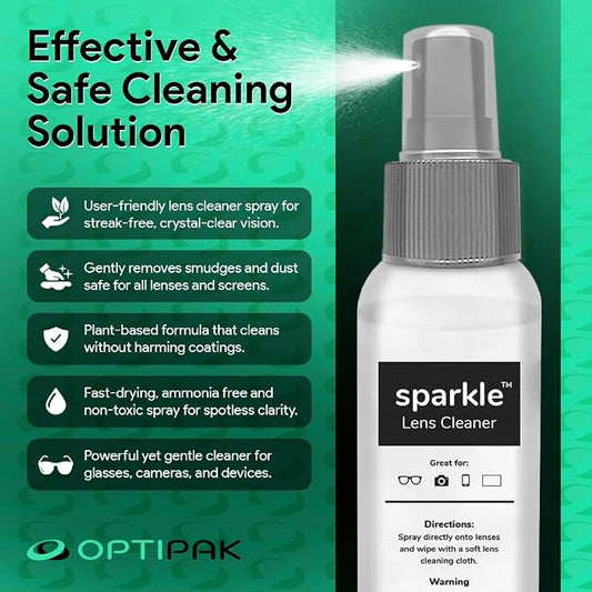 Sparkle Anti-Reflective Lens Cleaner Spray kit | 2oz Glasses Cleaner Spray + - Image 2