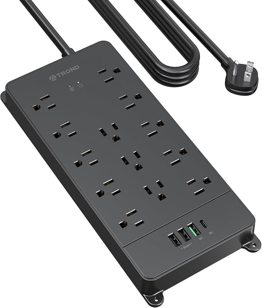 TROND Surge Protector Power Strip, 10ft Heavy Duty Extension Cord by TRONDOfficial