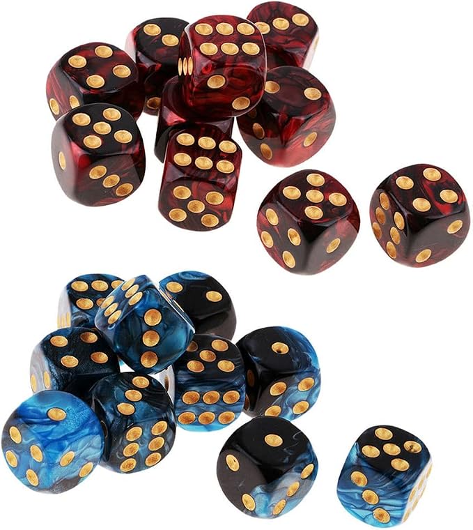 20PCS Polyhedral Dice D6 Dice 16mm Acrylic 6 Sided Dice Game Dice - Image 4