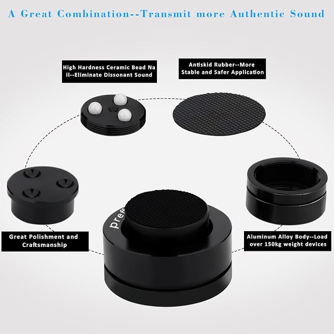 Preffair 4 Pcs Turntable Anti-Vibration Isolation Feet Speaker Feet Isolators - Image 4