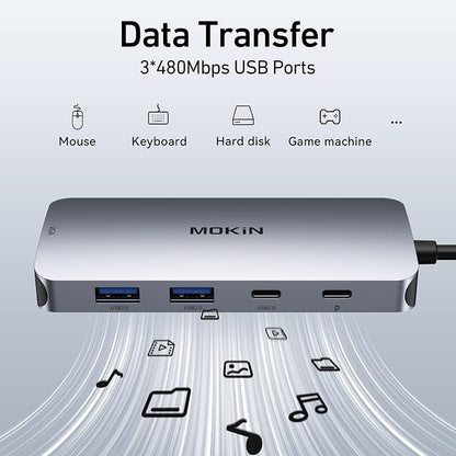 USB C Docking Station Dual DisplayPort, 8 in 1 USB Hub - Image 6