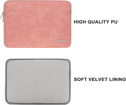 RAINYEAR 13 Inch Laptop Sleeve PU Suede Leather Case Protective Cover Water - Image 2