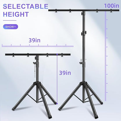 DJ Light Stand Heavy Duty Par Can Tripod T-Bar Stage Lights Stand Adjustable - Image 2
