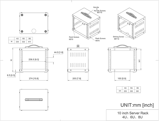 6U Small Network Cabinet-10 inch Server Rack - Image 3