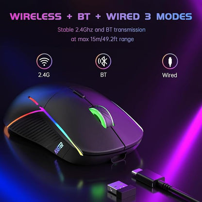 FFJ Wireless Gaming Mouse, 24000 DPI, Tri-Mode 2.4G/USB-C/Bluetooth 5.3 Gaming - Image 7