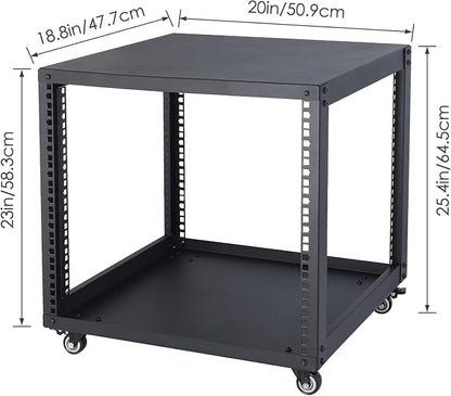 SC02 9U 19" Open Frame Network Server AV Gear Equipment Rack Mobile Storage - Image 2