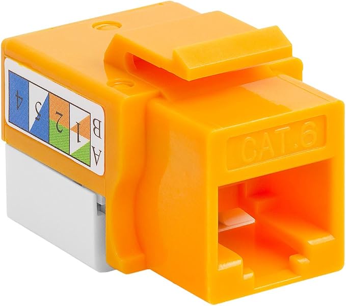Cmple - 10 Pack Cat6 Keystone Jack Insert Punch Down RJ45 Connectors RJ45 - Image 4