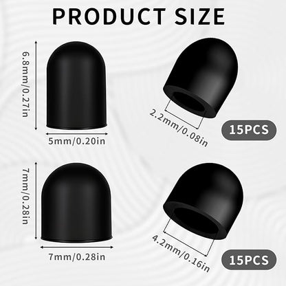 30Pcs Rubber Tips for Stylus Pens, 0.2inch & 0.28inch Replacement Nibs for - Image 2