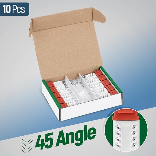 Everest 45° Angled RJ45 Cat6A Keystone Jacks 10-Pack in Orange - Image 2