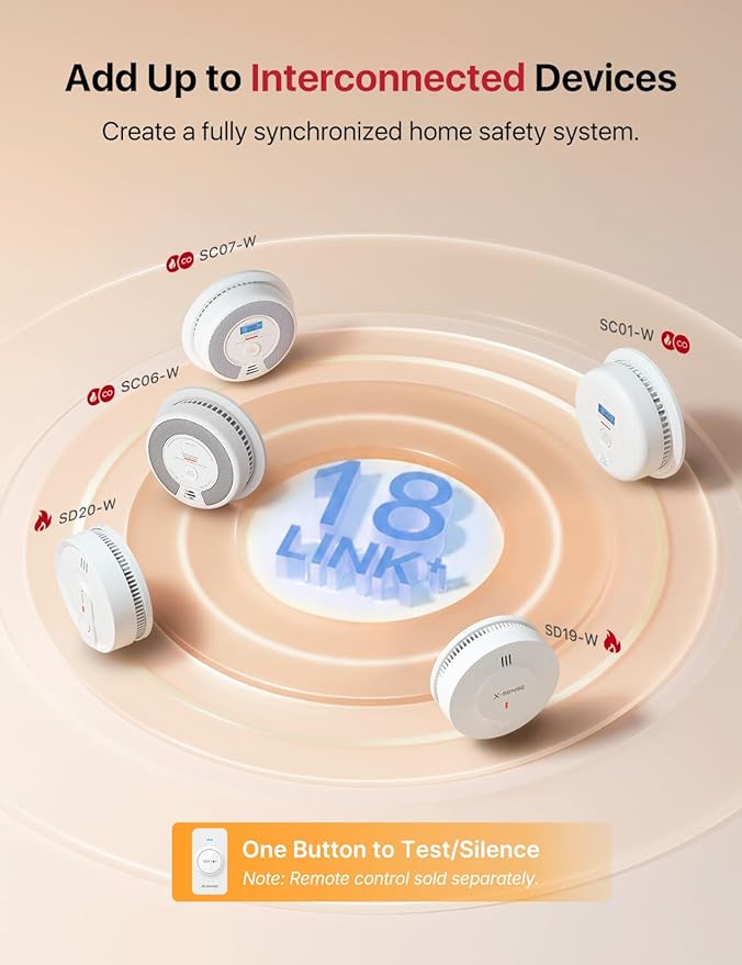 X-Sense Smoke and Carbon Monoxide Detector Combo 10-Year Battery, Wireless - Image 6
