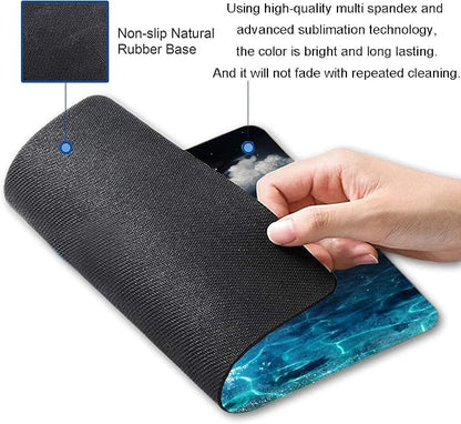 Mouse Pad, Ocean and Moon Mouse Pad, Square Waterproof Mouse Pad Non-Slip - Image 2