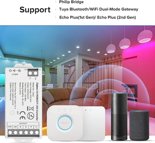 BTF-LIGHTING Tuya Zigbee 3.0 C05Z LED Controller Support RGBCCT 6 pin PWM FCOB - Image 2