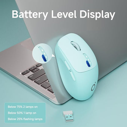 EWEADN Q5 Wireless Mouse, Battery Level Display, Ergonomic Office Mouse - Image 8