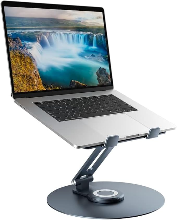 Swivel Laptop Stand for Desk, Adjustable Height Aluminum Computer Stand by Epherie