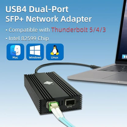 USB 4.0 Type-C 10G to Dual Fiber SFP+ Port Network Adapter - Image 11