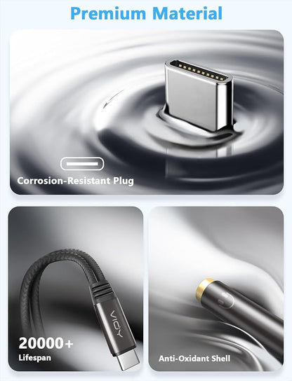 VIOY USB C to Dual 3.5mm Female Headphone Splitter, Type C to Headphone Audio - Image 3