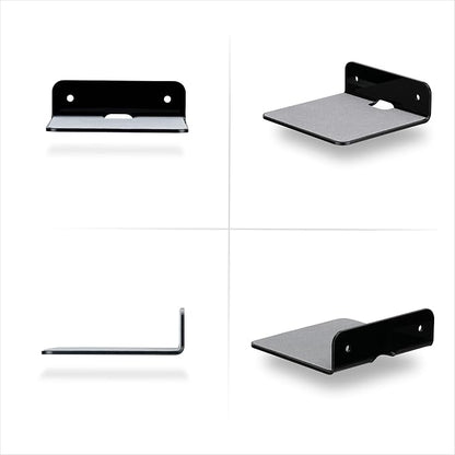 BRAINWAVZ 2-Pack 4” Small Floating Shelf Bluetooth Speaker Stand, Adhesive & - Image 9