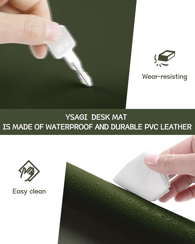 YSAGi Non-Slip Leather Desk Pad XL Size, Waterproof Laptop Computer Desk - Image 6