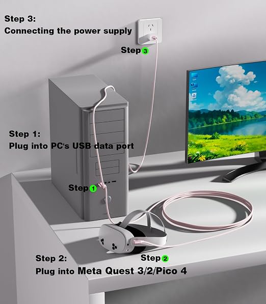 16FT VR Charging Link Cable | USB 3.0 High-Speed Data & Charge - Image 5