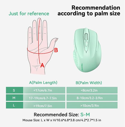 TECKNET Wireless Mouse Rechargeable 4800 DPI Silent USB A & Bluetooth Mouse 6 - Image 4