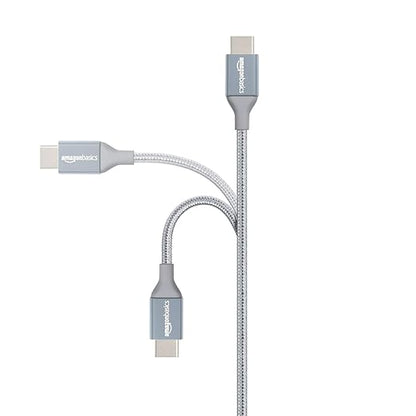 Amazon Basics USB-C to USB-A 2.0 Fast Charger Cable, Nylon Braided Cord - Image 2