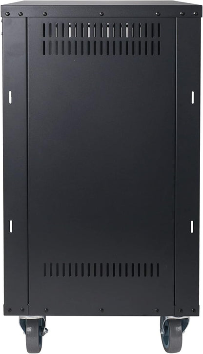 Sound Town 16U Universal Steel Rack, w/Mesh Doors, Locking Casters, Vented Side - Image 5