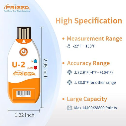 Frigga 100 Days USB Temperature Data Logger Single Use Temperature Recorder - Image 3