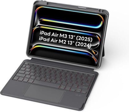 EIP Bluetooth Keyboard Case for iPad Air 13 inch, 7-Color Backlit Keys by eiP
