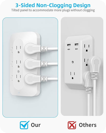 Wall Outlet Extender, 9 Outlet Splitter - Image 4