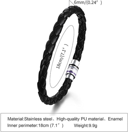 Nanafast Titanium Stainless Steel Rainbow LGBT Pride Bracelet Handmade Braided - Image 3