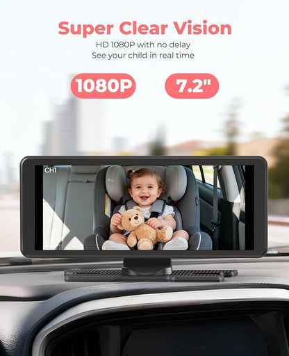 LUCKVIEW BM5PRO 7.2" 1080P HD Baby Car Camera - Image 4