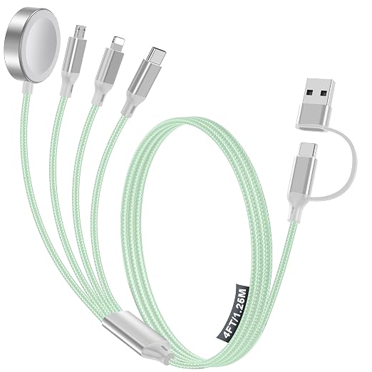 4-in-2 Charging Cable for Apple Watch Charger/Samsung/iPhone Charger, by HitfineLLC