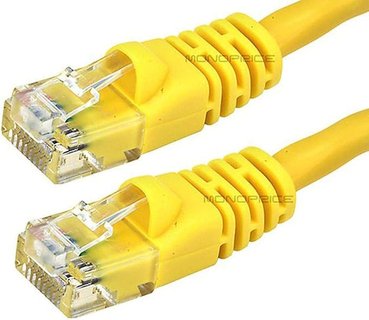 Monoprice Cat5e 10ft Yellow Patch Cable UTP 24AWG 350MHz Pure Bare Copper - Image 2
