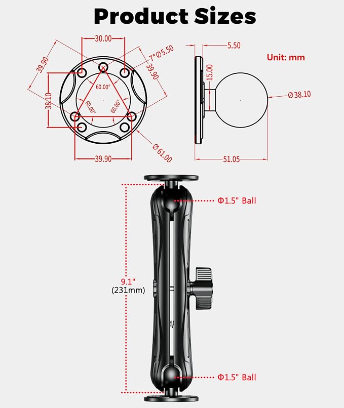 Aluminum Alloy Fish Finder Mount - Image 5