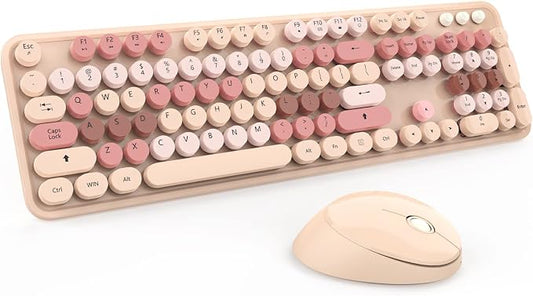 Wireless Keyboard and Mouse, KOOTOP Cute Keyboard and Mouse, 2.4G Wireless by Kootop