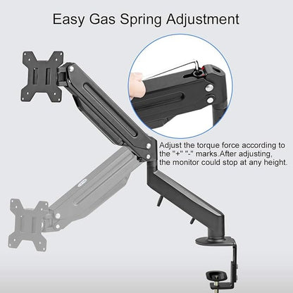 Suptek Monitor Mount Gas Spring Monitor Arm Desk Mount Fully Adjustable Fits 17 - Image 3
